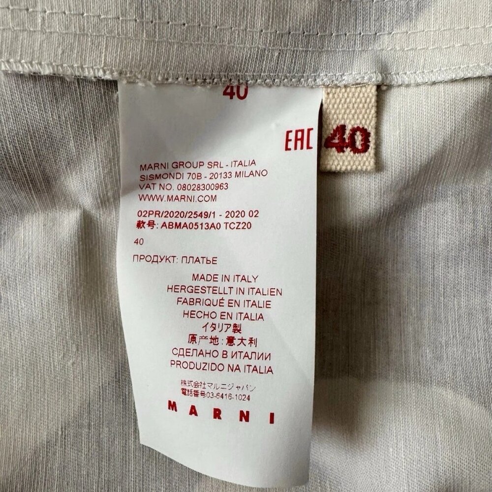 NWT Marni Printed cotton and linen midi dress sz IT40 US 4 $1,450 - Picture 6 of 6